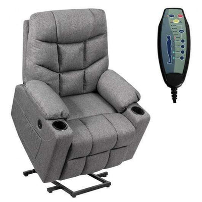 Starwood Rack Health & Beauty Electric Power Lift Recliner Massage Sofa-Gray